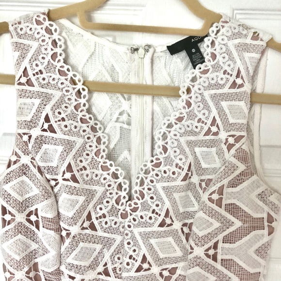 Aqua White Lace Mini Dress Sz XS - Picture 2 of 7